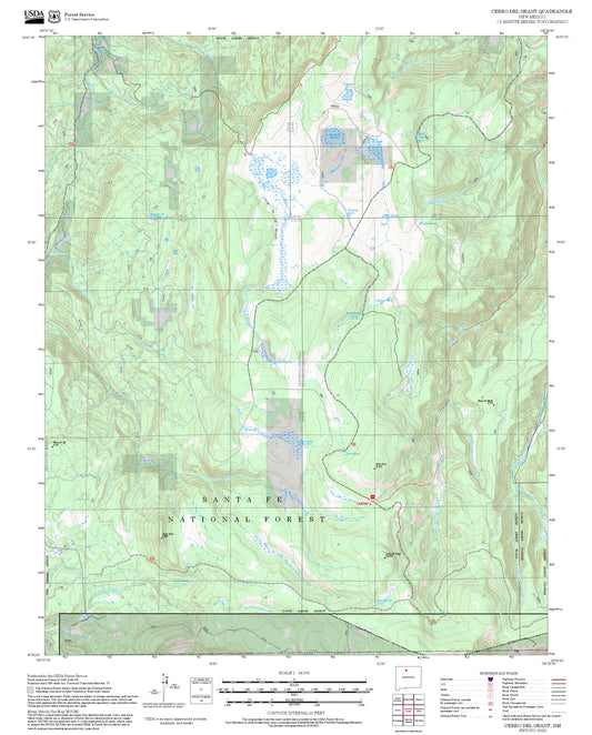 2025 Forest Service Topo Map of Cerro del Grant New Mexico