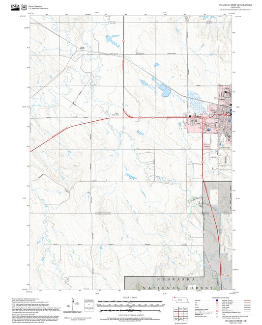 2025 Forest Service Topo Map of Chadron West Nebraska
