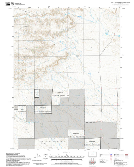 2025 Forest Service Topo Map of Chalk Bluffs East Colorado