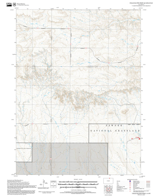 2025 Forest Service Topo Map of Chalk Bluffs West Colorado