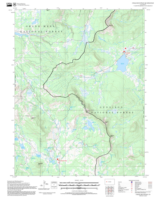 2025 Forest Service Topo Map of Chalk Mountain Colorado