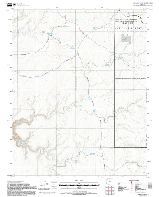 2025 Forest Service Topo Map of Chamisa Tank Arizona