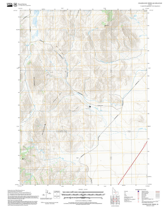 2025 Forest Service Topo Map of Champagne Creek Idaho