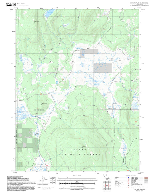 2025 Forest Service Topo Map of Champs Flat California