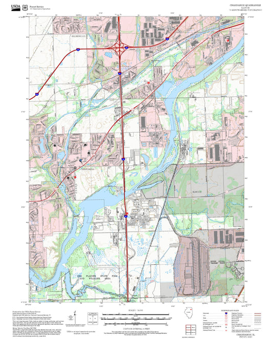 2025 Forest Service Topo Map of Channahon Illinois