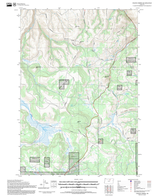 2025 Forest Service Topo Map of Chapin Creek Oregon