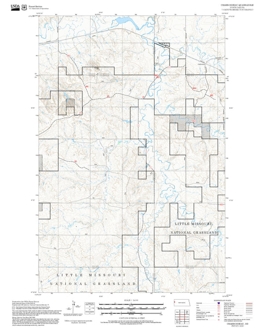 2025 Forest Service Topo Map of Charbonneau North Dakota