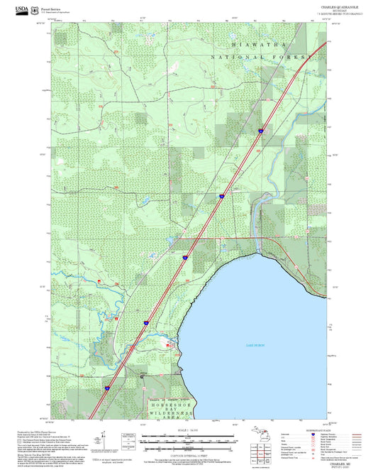 2025 Forest Service Topo Map of Charles Michigan