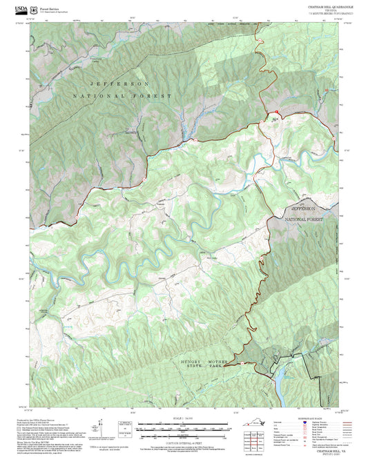 2025 Forest Service Topo Map of Chatham Hill Virginia