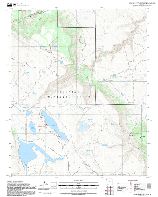 2025 Forest Service Topo Map of Chavez Mountain West Arizona