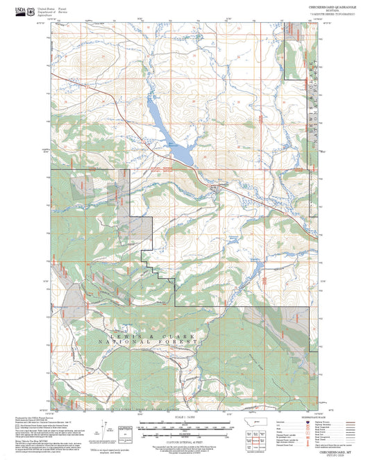 2025 Forest Service Topo Map of Checkerboard Montana