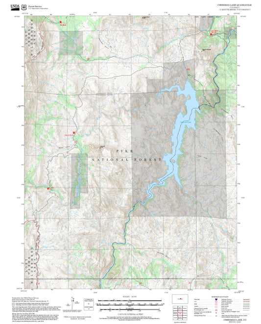 2025 Forest Service Topo Map of Cheesman Lake Colorado