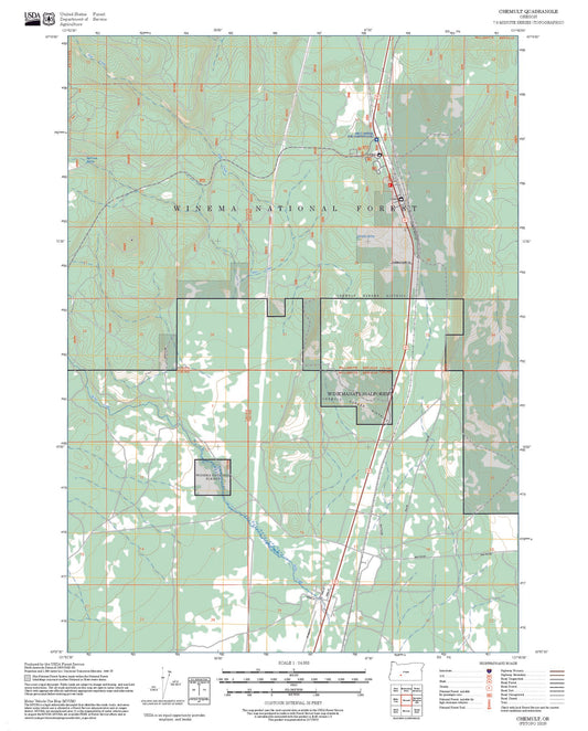 2025 Forest Service Topo Map of Chemult Oregon