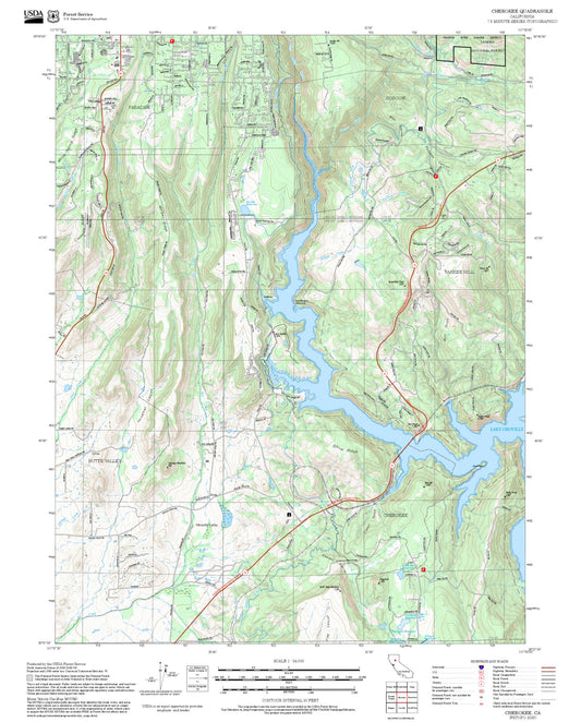 2025 Forest Service Topo Map of Cherokee California