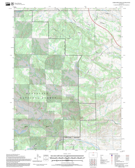 2025 Forest Service Topo Map of Cherokee Park Colorado