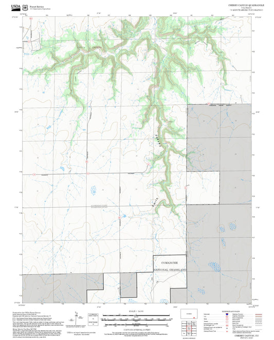 2025 Forest Service Topo Map of Cherry Canyon Colorado