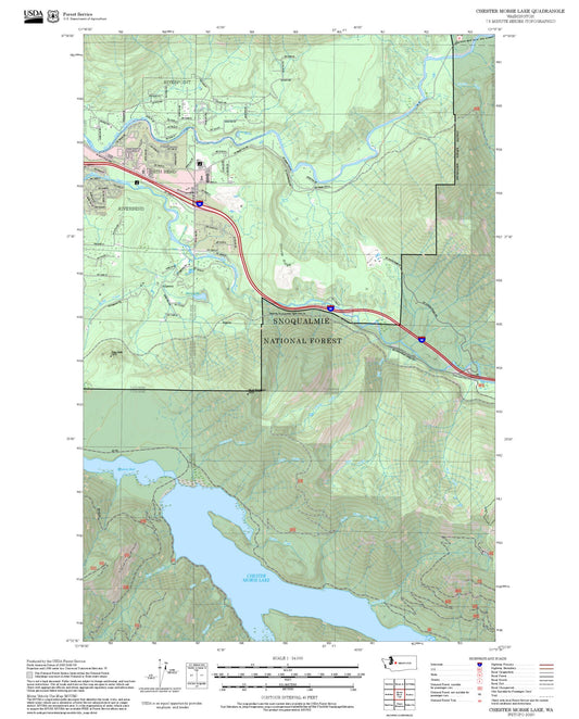 2025 Forest Service Topo Map of Chester Morse Lake Washington