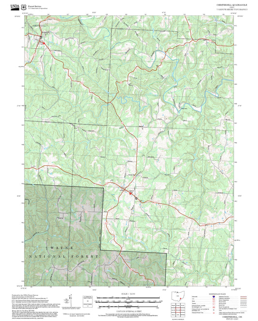 2025 Forest Service Topo Map of Chesterhill Ohio