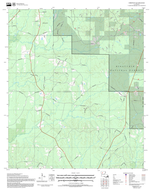 2025 Forest Service Topo Map of Chestnut Louisiana