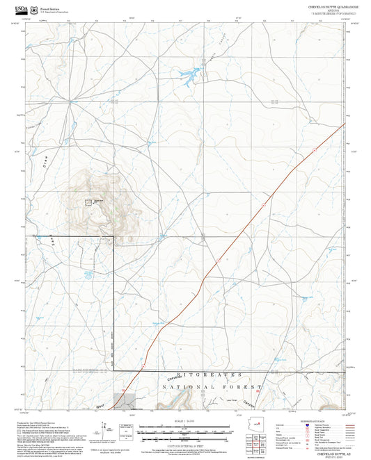 2025 Forest Service Topo Map of Chevelon Butte Arizona