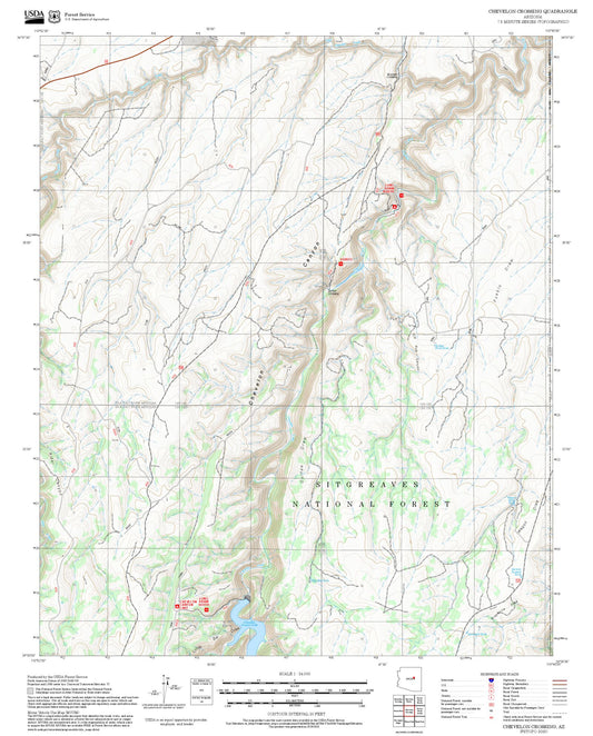 2025 Forest Service Topo Map of Chevelon Crossing Arizona