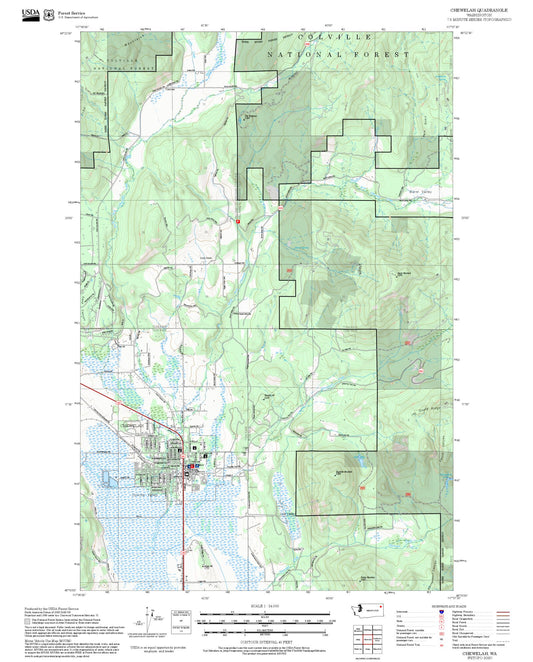 2025 Forest Service Topo Map of Chewelah Washington