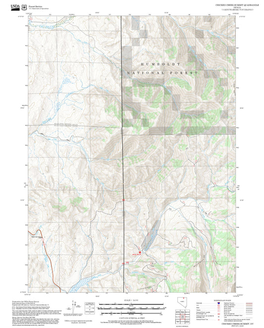 2025 Forest Service Topo Map of Chicken Creek Summit Nevada