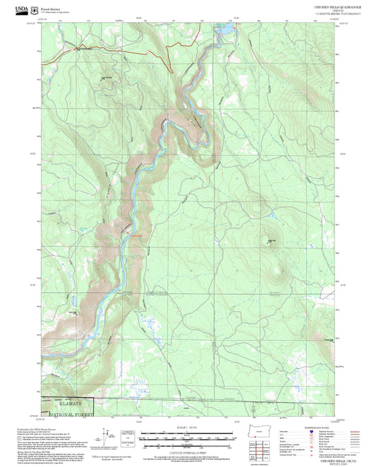 2025 Forest Service Topo Map of Chicken Hills Oregon