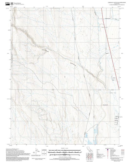 2025 Forest Service Topo Map of Chidago Canyon California
