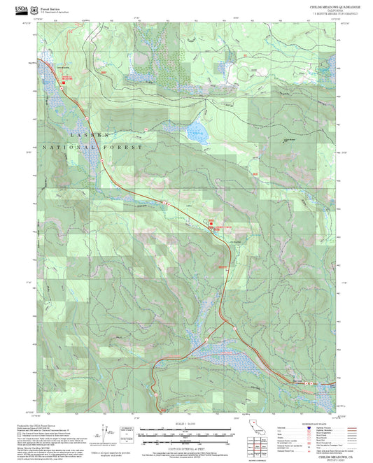 2025 Forest Service Topo Map of Childs Meadows California