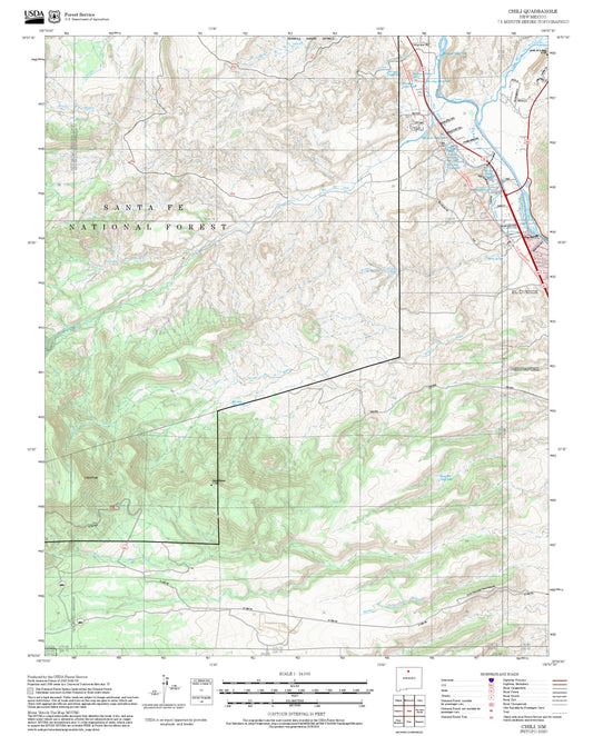 2025 Forest Service Topo Map of Chili New Mexico