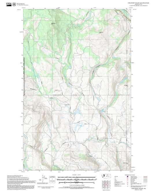 2025 Forest Service Topo Map of Chiliwist Valley Washington