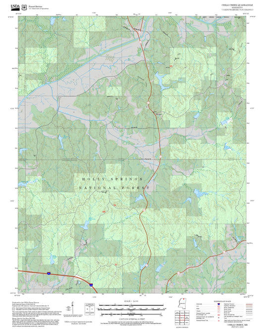 2025 Forest Service Topo Map of Chilli Creek Mississippi