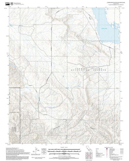 2025 Forest Service Topo Map of Chimineas Ranch California