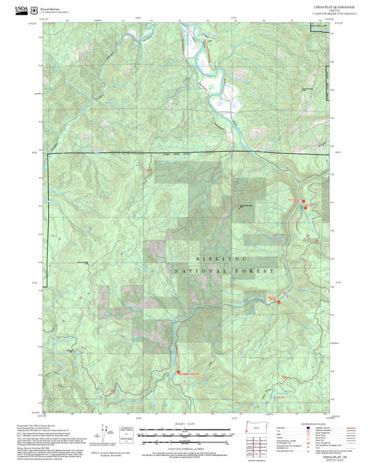 2025 Forest Service Topo Map of China Flat Oregon