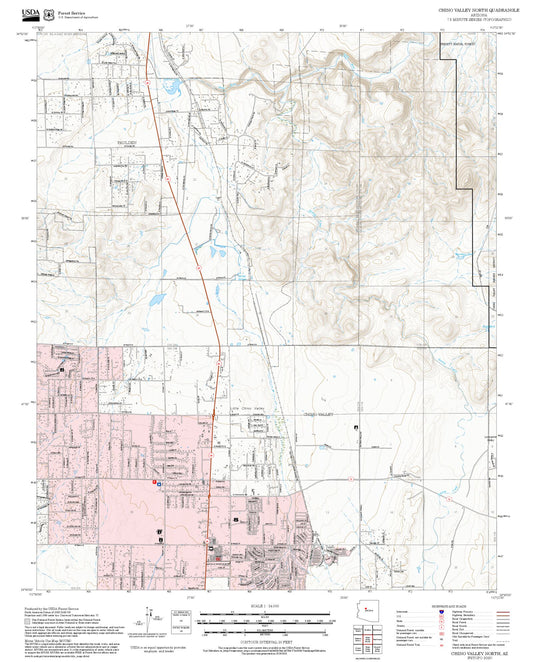 2025 Forest Service Topo Map of Chino Valley North Arizona