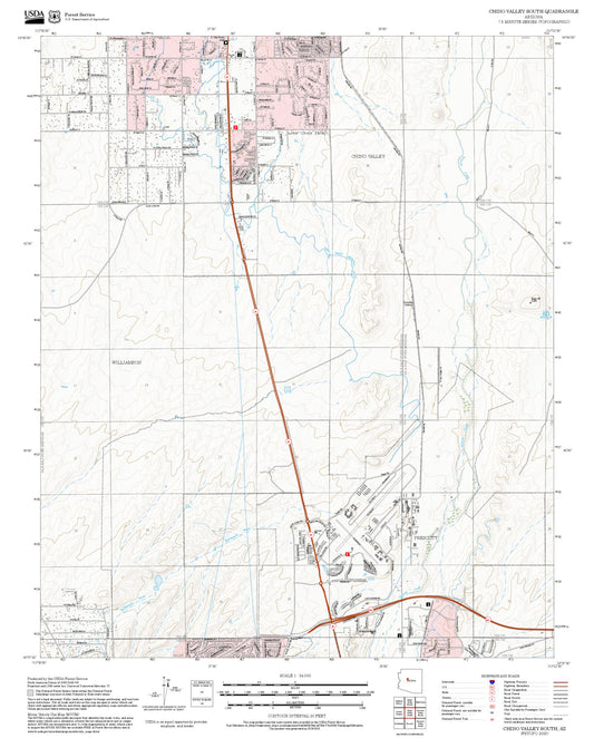 2025 Forest Service Topo Map of Chino Valley South Arizona