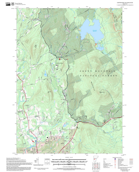 2025 Forest Service Topo Map of Chittenden Vermont
