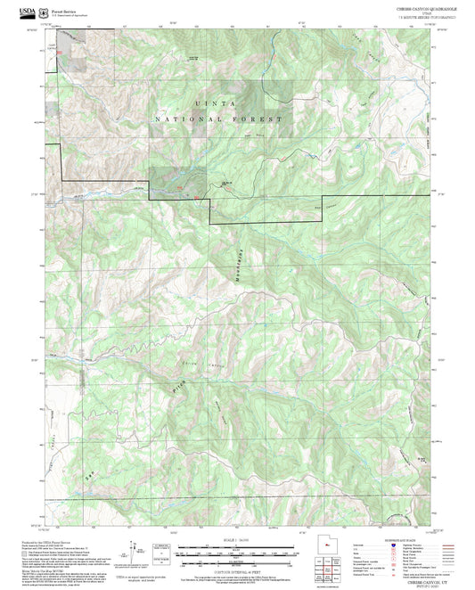 2025 Forest Service Topo Map of Chriss Canyon Utah