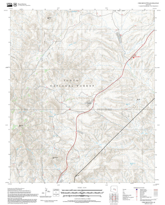 2025 Forest Service Topo Map of Chrome Butte Arizona