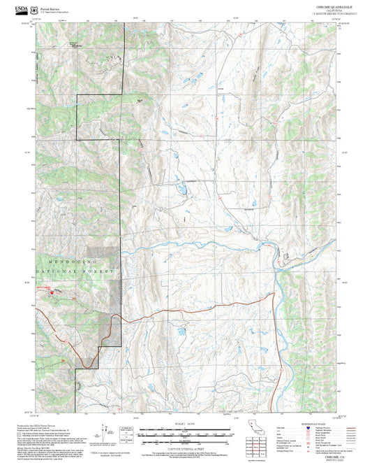 2025 Forest Service Topo Map of Chrome California