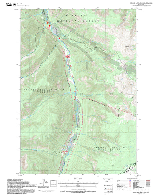 2025 Forest Service Topo Map of Chrome Mountain Montana