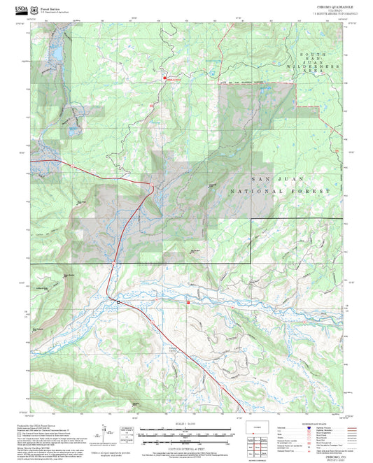 2025 Forest Service Topo Map of Chromo Colorado