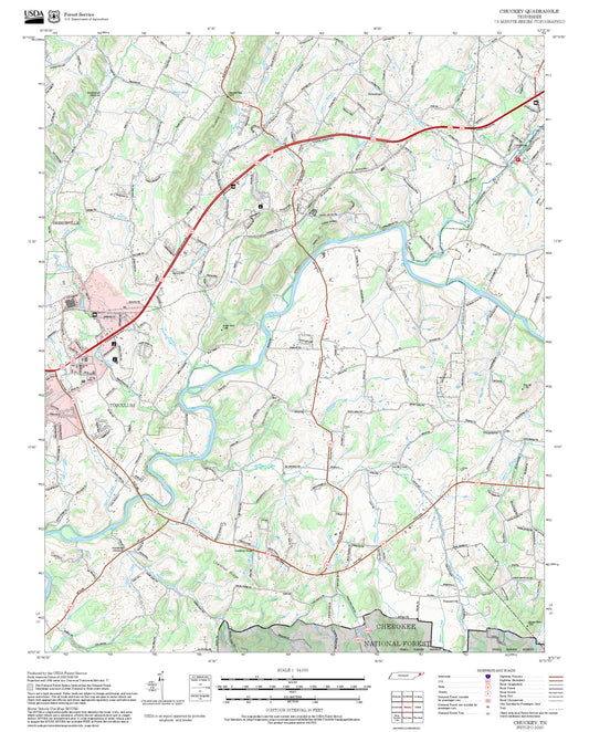2025 Forest Service Topo Map of Chuckey Tennessee