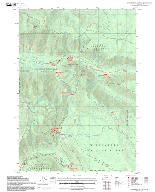 2025 Forest Service Topo Map of Chucksney Mountain Oregon