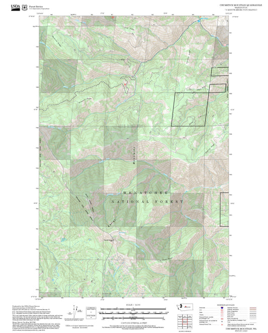 2025 Forest Service Topo Map of Chumstick Mountain Washington