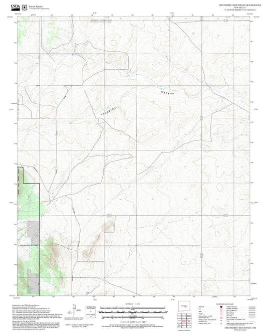 2025 Forest Service Topo Map of Chupadero Mountain New Mexico