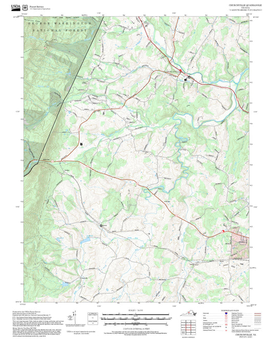 2025 Forest Service Topo Map of Churchville Virginia