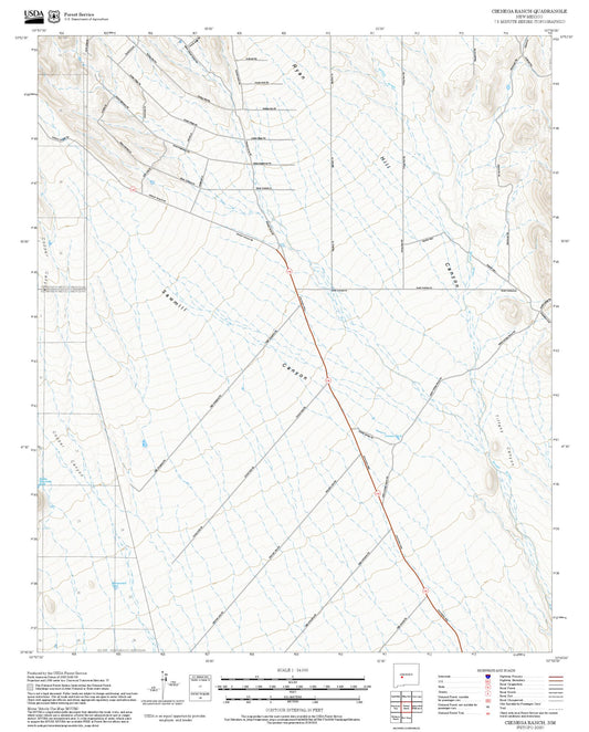 2025 Forest Service Topo Map of Cienega Ranch New Mexico