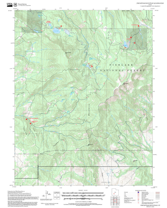 2025 Forest Service Topo Map of Circleville Mountain Utah